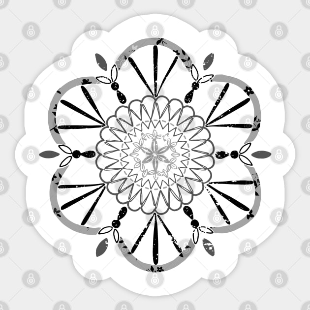 Mandala 1 BW - Pocket Size Image Sticker by Paloma Navio